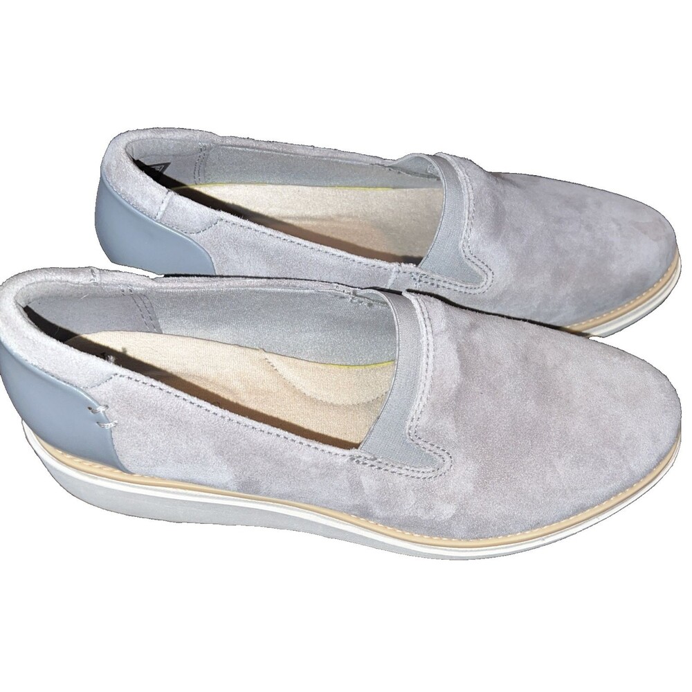 Clarks Collection Women’s Slip-On Loafer Casual Shoes US 8.5 COMFY Gray Suede
